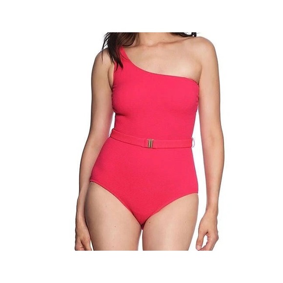 LOFT Other - New Loft Swim Swimsuit Womens Sz Large Asymmetrical Textured One-Piece Shoulder